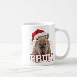 Bruh Capybara Funny Weihnachtsmannmütze Weihnachts Kaffeetasse