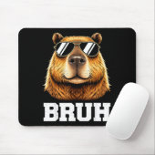Bruh Capybara Meme lustig chill Capybara Energie  Mousepad (Mit Mouse)