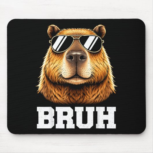 Bruh Capybara Meme lustig chill Capybara Energie  Mousepad (Vorne)