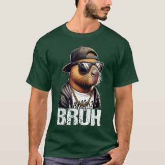 Bruh Capybara Sunglasses Boys Mens Funny Capybara T-Shirt
