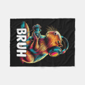 Bruh Capybaras Funny Video Games Capybara Fleecedecke (Vorderseite (Horizontal))