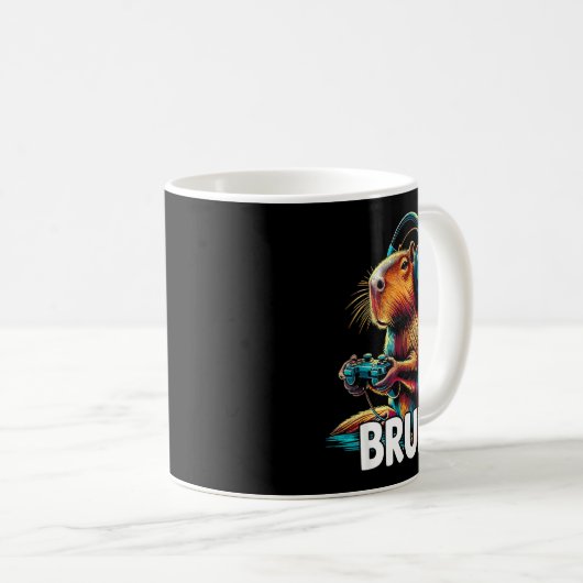 Bruh Capybaras Funny Video Games Capybara Kaffeetasse (VorderseiteRechts)
