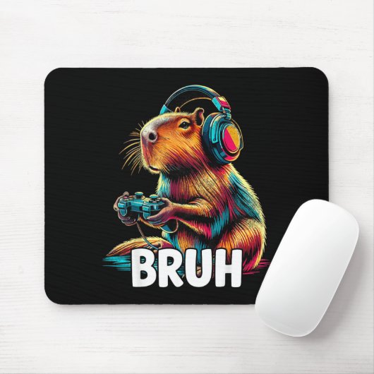 Bruh Capybaras Funny Video Games Capybara Mousepad (Mit Mouse)