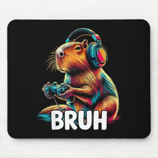 Bruh Capybaras Funny Video Games Capybara Mousepad (Vorne)