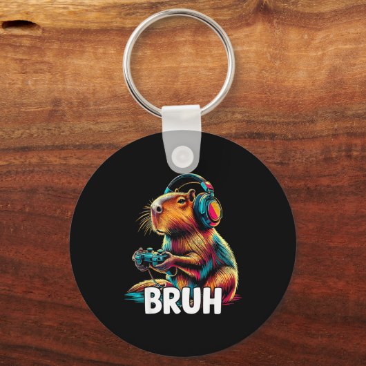 Bruh Capybaras Funny Video Games Capybara  Schlüsselanhänger (Vorderseite)