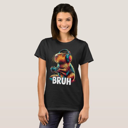 Bruh Capybaras Funny Video Games Capybara T-Shirt (Vorne ganz)