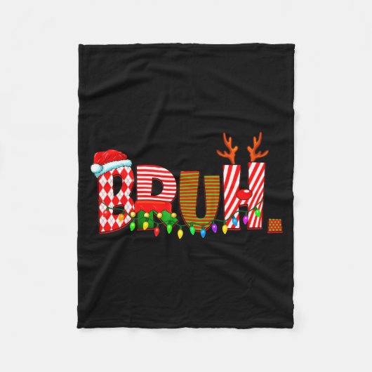 Bruh Christmas Costume Xmas Elf Santa Rudolph Pjs  Fleecedecke (Vorderseite)