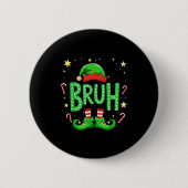 Bruh Christmas Elf Funny Xmas Kids Boys Christmas  Button (Vorderseite)