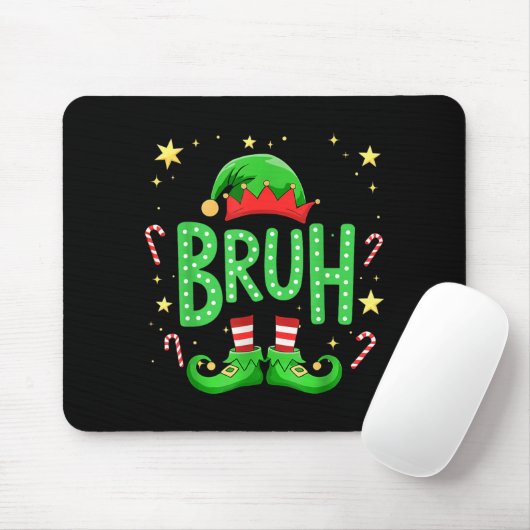 Bruh Christmas Elf Funny Xmas Kids Boys Christmas  Mousepad (Mit Mouse)