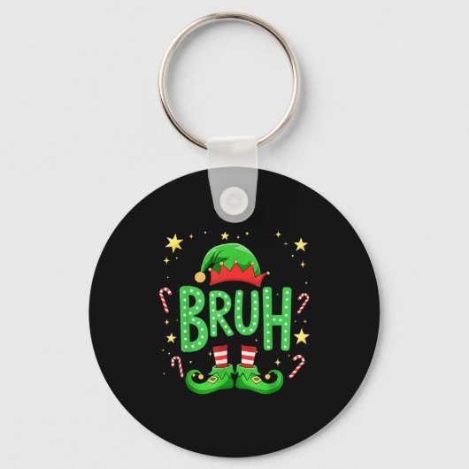 Bruh Christmas Elf Funny Xmas Kids Boys Christmas  Schlüsselanhänger (Vorderseite)