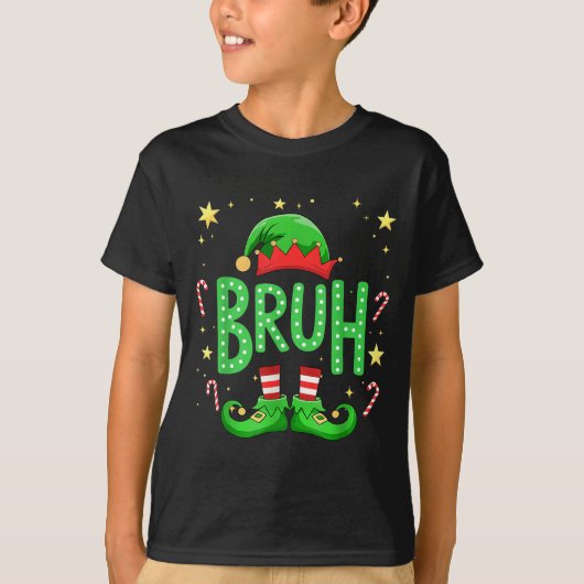 Bruh Christmas Elf Funny Xmas Kids Boys Christmas  T-Shirt (Vorderseite)