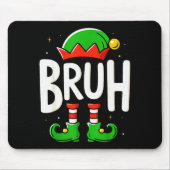 Bruh Christmas Elf Pajamas For Mens Kids Teen Boys Mousepad (Vorne)