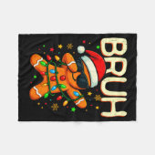 Bruh Christmas Gingerbread Man Funny Teens Boys Ki Fleecedecke (Vorderseite (Horizontal))