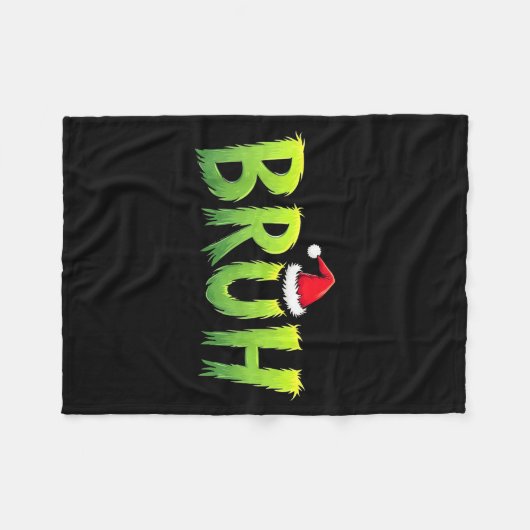 Bruh Christmas Kids Teens Boys Funny Christmas Hum Fleecedecke (Vorderseite (Horizontal))