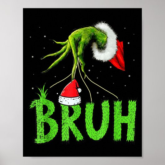 Bruh Christmas Kids Teens Boys Funny Christmas Hum Poster (Vorne)