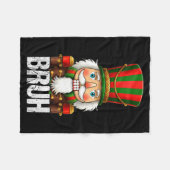 Bruh Christmas Nutcracker Santa Claus Holiday Xmas Fleecedecke (Vorderseite (Horizontal))