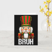 Bruh Christmas Nutcracker Santa Claus Holiday Xmas Karte (Gelbe Blume)