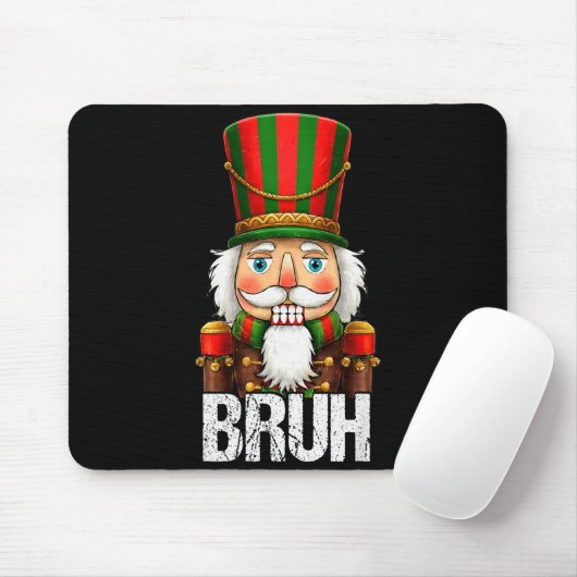 Bruh Christmas Nutcracker Santa Claus Holiday Xmas Mousepad (Mit Mouse)