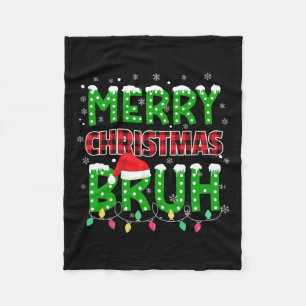 Bruh Christmas Red Kariert Teens Boys Kids Xmas Pa Fleecedecke
