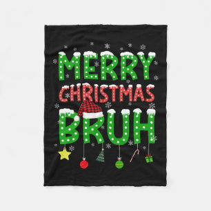 Bruh Christmas Red Kariert Teens Boys Kids Xmas Pa Fleecedecke