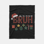 Bruh Christmas Red Kariert Teens Boys Kids Xmas Pa Fleecedecke (Vorderseite)