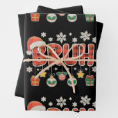 Bruh Christmas Red Kariert Xmas Matching Family Geschenkpapier Set (Beispiel)