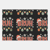 Bruh Christmas Red Kariert Xmas Matching Family Geschenkpapier Set (Vorderseite)