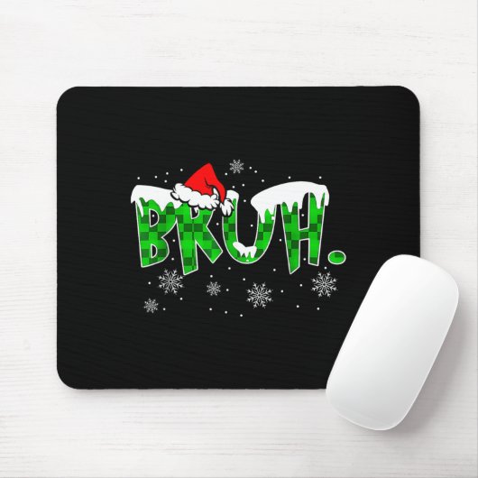 Bruh Christmas Red Plaid Funny Family Teens Boys K Mousepad (Mit Mouse)