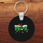 Bruh Christmas Red Plaid Funny Family Teens Boys K Schlüsselanhänger (Vorderseite)