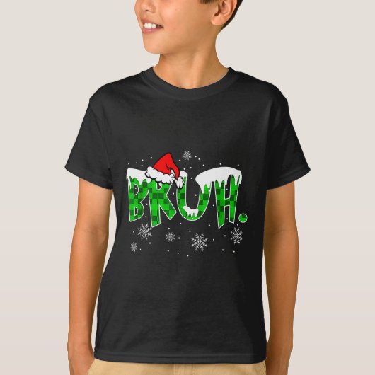 Bruh Christmas Red Plaid Funny Family Teens Boys K T-Shirt (Vorderseite)