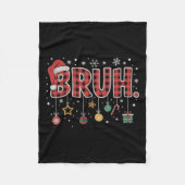 Bruh Christmas Red Plaid Teens Boys Kids Xmas Paja Fleecedecke (Vorderseite)