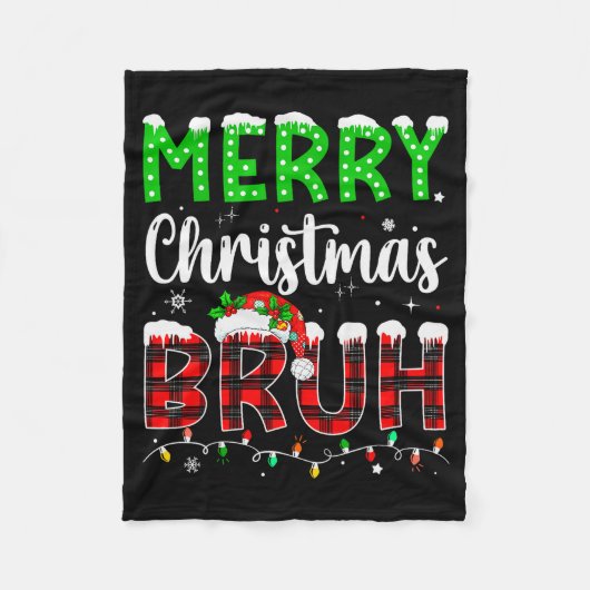 Bruh Christmas Red Plaid Teens Boys Kids Xmas Paja Fleecedecke (Vorderseite)