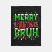 Bruh Christmas Red Plaid Teens Boys Kids Xmas Paja Fleecedecke (Vorderseite)