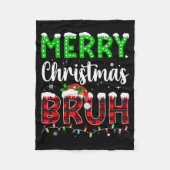 Bruh Christmas Red Plaid Teens Boys Kids Xmas Paja Fleecedecke (Vorderseite)
