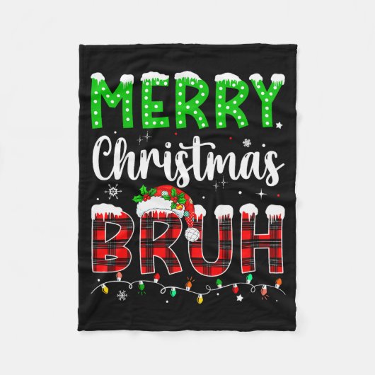 Bruh Christmas Red Plaid Teens Boys Kids Xmas Paja Fleecedecke (Vorderseite)