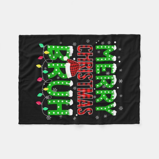 Bruh Christmas Red Plaid Teens Boys Kids Xmas Paja Fleecedecke (Vorderseite (Horizontal))