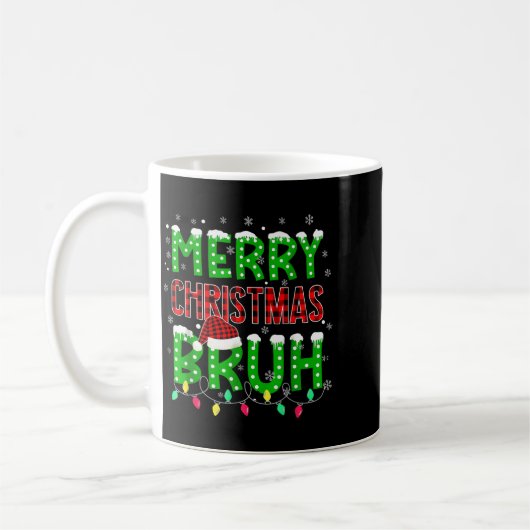 Bruh Christmas Red Plaid Teens Boys Kids Xmas Paja Kaffeetasse (Links)