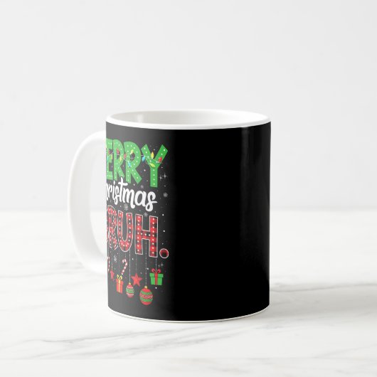 Bruh Christmas Red Plaid Teens Boys Kids Xmas Paja Kaffeetasse (Vorderseite Links)