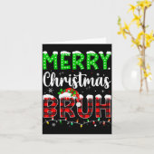 Bruh Christmas Red Plaid Teens Boys Kids Xmas Paja Karte (Gelbe Blume)