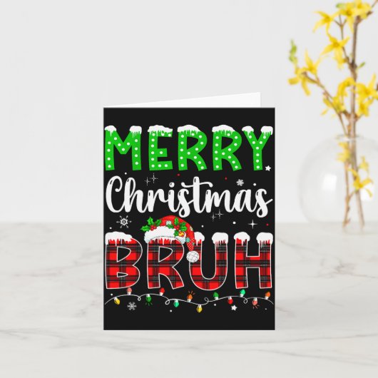 Bruh Christmas Red Plaid Teens Boys Kids Xmas Paja Karte (Gelbe Blume)