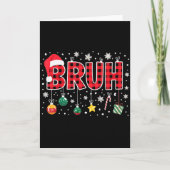 Bruh Christmas Red Plaid Teens Boys Kids Xmas Paja Karte (Vorderseite)