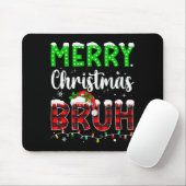 Bruh Christmas Red Plaid Teens Boys Kids Xmas Paja Mousepad (Mit Mouse)