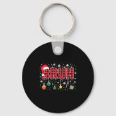 Bruh Christmas Red Plaid Teens Boys Kids Xmas Paja Schlüsselanhänger (Vorderseite)