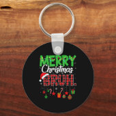 Bruh Christmas Red Plaid Teens Boys Kids Xmas Paja Schlüsselanhänger (Vorderseite)