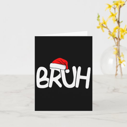 Bruh Christmas Santa Hat Funny Merry Xmas Funny Pa Karte (Gelbe Blume)