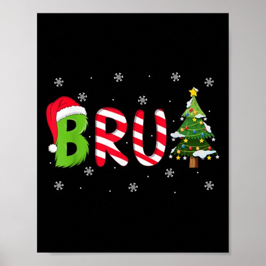 Bruh Christmas Saying Bro Funny Men Boys Bruh Meme Poster (Vorne)