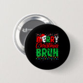 Bruh Christmas Shirt Kids Xmas Men Teen Boys Funny Button (Vorne & Hinten)
