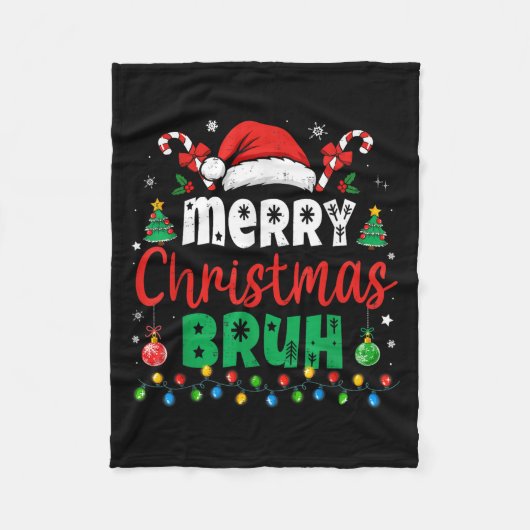 Bruh Christmas Shirt Kids Xmas Men Teen Boys Funny Fleecedecke (Vorderseite)