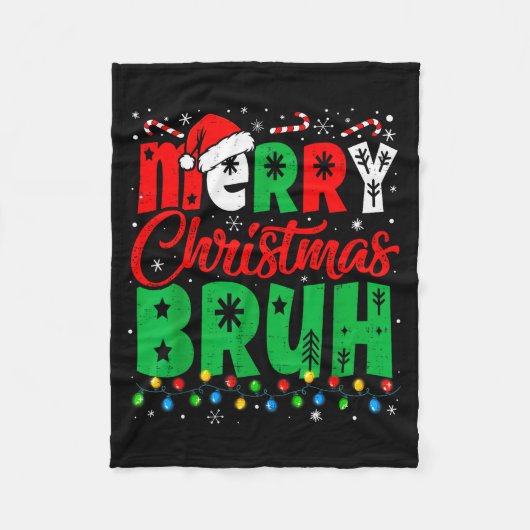 Bruh Christmas Shirt Kids Xmas Men Teen Boys Funny Fleecedecke (Vorderseite)