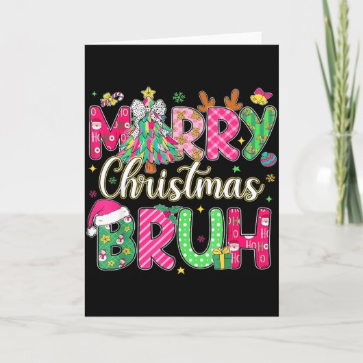 Bruh Christmas Shirt Kids Xmas Men Teen Boys Funny Karte (Vorderseite)
